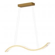  P0428 - Edgewater 37.5-in. W LED Linear Chandelier Gilded Brass