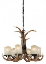  H0016 - Yoho 6L Antler Chandelier Black Walnut