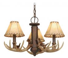  LK33053WP - Lodge 3L LED Antler Fan Kit or Chandelier (Dual Mount) Weathered Patina