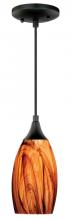  P0177 - Milano 4.75-in Mini Pendant Smoky Fire Glass Oil Rubbed Bronze