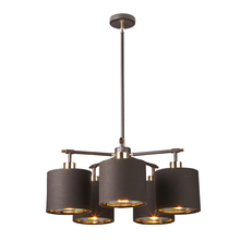  EL/BALANCE5B - Modern Balance Brown and Polished Brass 5lt Chandelier Retro