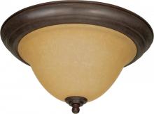  60/1026 - Castillo - 2 Light Flush Mount with Champagne Linen Washed Glass - Sonoma Bronze Finish