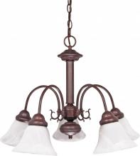  60/183 - Ballerina - 5 Light Chandelier with Alabaster Glass - Old Bronze Finish