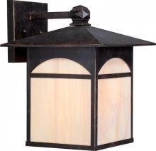  60/5653 - Canyon - 1 Light - 11" Wall Lantern with Honey Stained Glass - Umber Bronze Finish Finish