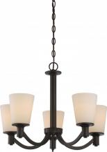  60/5925 - Laguna - 5 Light Hanging with White Glass - Aged Bronze Finish