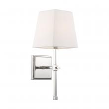  60/6708 - Highline - 1 Light Vanity - with White Linen Shade - Polished Nickel Finish