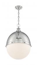  60/7050 - Ronan - 1 Light Pendant with Opal Glass - Polished Nickel Finish