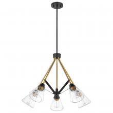  60/7685 - Starlight; 5 Light Chandelier; Medium Base; 60 Watt; Matte Black Finish; Clear Seeded Glass