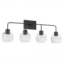  532-4-159 - Lacy 4 Light with Layered White Glass, Matte Black