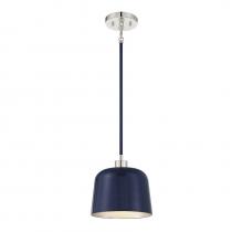  M70118NBLPN - 1-Light Pendant in Navy Blue with Polished Nickel