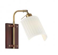  M90068NB - 1-Light Adjustable Wall Sconce in Redwood with Natural Brass